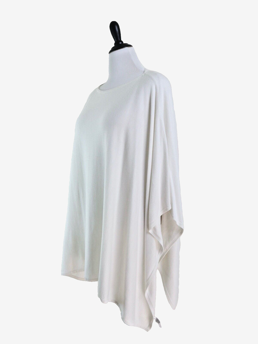 Ann Taylor One Size Knit Poncho Sweater Open Arm Ivory White